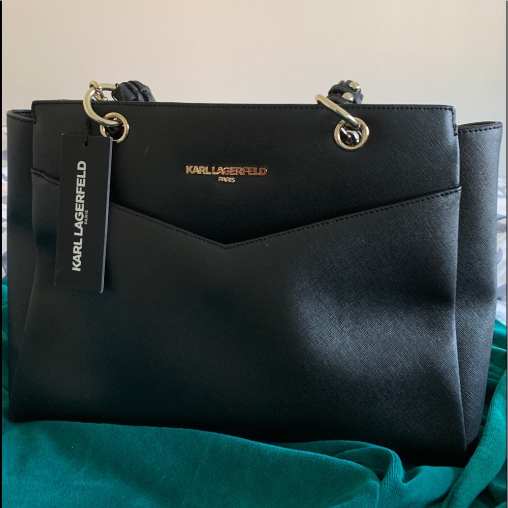 NWT Karl Lagerfeld Paris Dore Black handbag - Picture 2 of 12